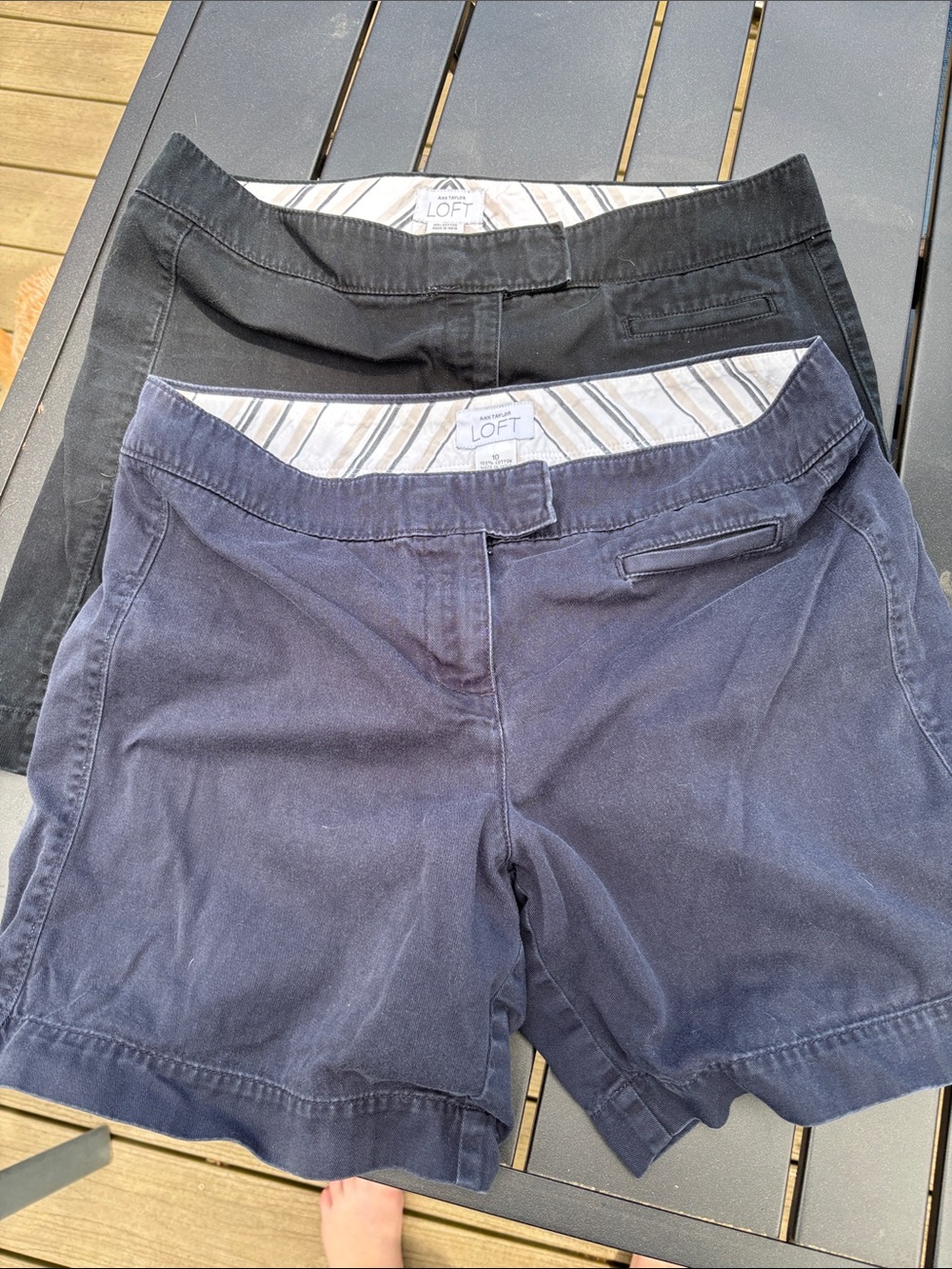 Lot of 2 pair Ann Taylor Loft shorts with 6” inseam. Size 10